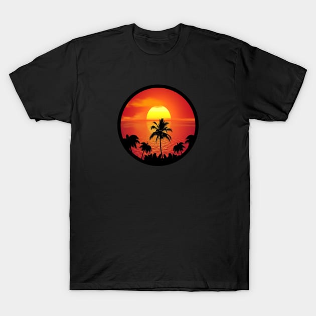 Sunset Beach Sphere T-Shirt by MysticMagpie